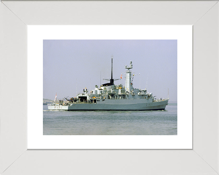 HMS Active (F171) Royal Navy Type 21 Frigate Photo Print Starboard Quarter View Warship Wall Art Posters, Prints, & Visual Artwork Hampshire Prints 10 x 8 White Frame Yes