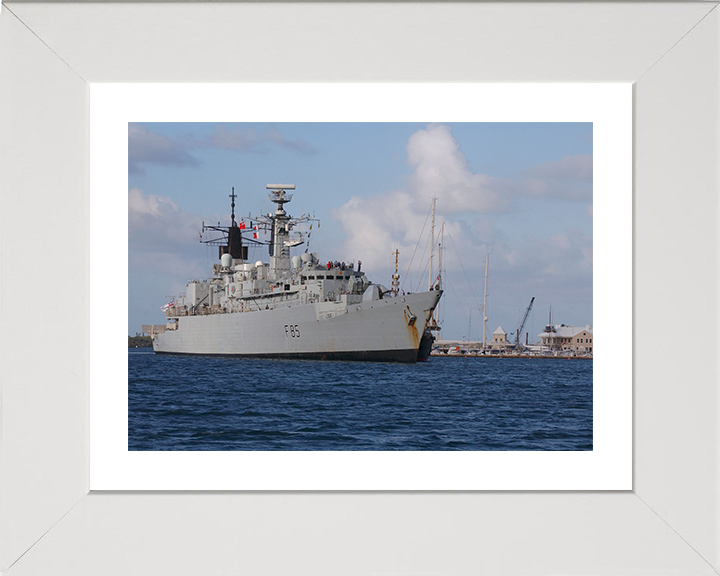 HMS Cumberland (F85) Photo Print - Entering Bermuda 2005 - Royal Navy Type 22 Frigate Posters, Prints, & Visual Artwork Hampshire Prints 10 x 8 White Frame Yes