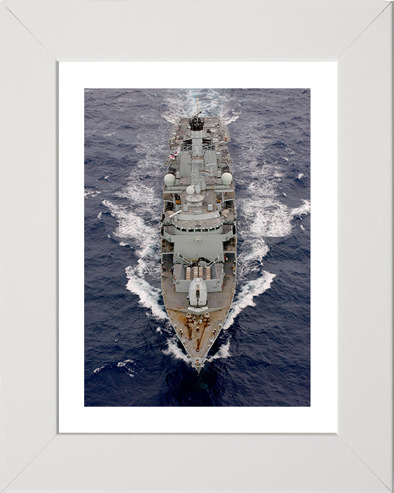 HMS Iron Duke (F234) Photo Print - Atlantic 2006 - Royal Navy Type 23 Frigate Hampshire Prints 10 x 8 White Frame Yes