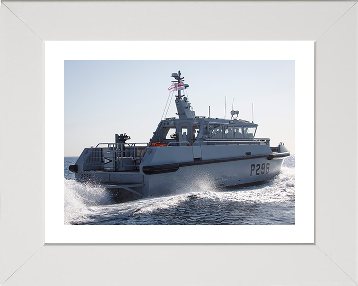 HMS Dagger (P296) Photo Print - At Sea - Royal Navy Cutlass Class Patrol Vessel Hampshire Prints 10 x 8 White Frame Yes