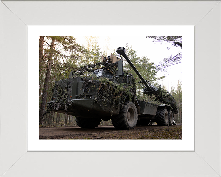 Archer Artillery 155mm system Photo Print - British Army Vehicle Hampshire Prints 10 x 8 White Frame Yes