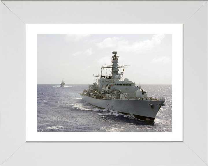 HMS Argyll (F231) Photo Print - Underway 2014 - Royal Navy Type 23 Frigate Posters, Prints, & Visual Artwork Hampshire Prints 10 x 8 White Frame Yes