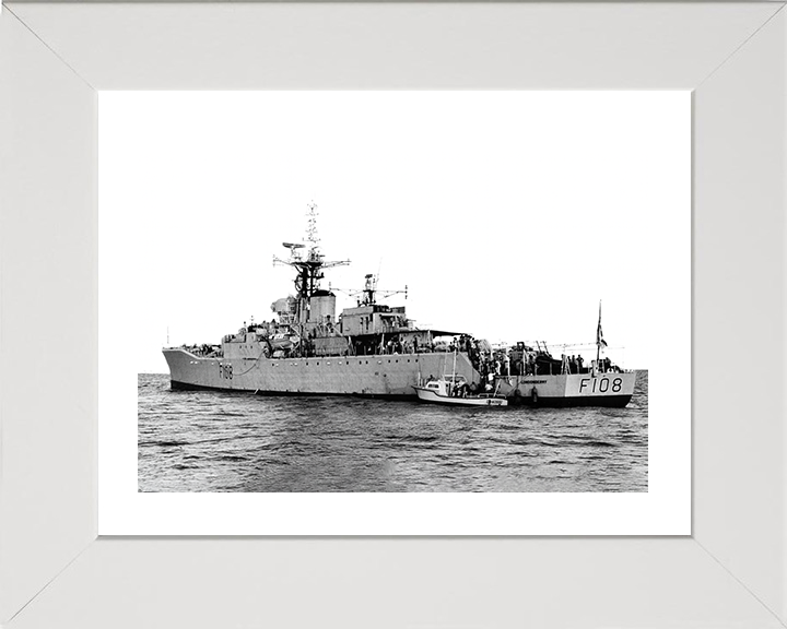 HMS Londonderry (F108) Photo Print - Florida 1964 - Royal Navy Rothesay Class Frigate Hampshire Prints 10 x 8 White Frame Yes