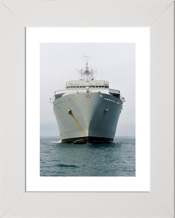 HMS Bulwark (L15) Royal Navy Albion Class Amphibious Ship Bow View Photo Print Wall Art Decor Posters, Prints, & Visual Artwork Hampshire Prints 10 x 8 White Frame Yes