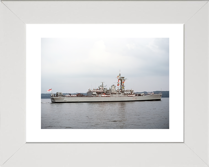 HMS Argonaut (F56) Royal Navy Leander Class Frigate Entering Harbour 1985 Photo Print Wall Art Decor Posters, Prints, & Visual Artwork Hampshire Prints 10 x 8 White Frame Yes