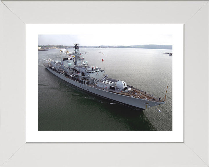 HMS Norfolk (F230) Photo Print - Entering Harbour - Royal Navy Type 23 Frigate Hampshire Prints 10 x 8 White Frame Yes