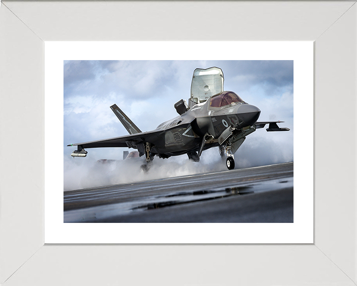 F-35 Lightening Jet Taking Off 2025 Photo Print - Royal Navy Aircraft Hampshire Prints 10 x 8 White Frame Yes