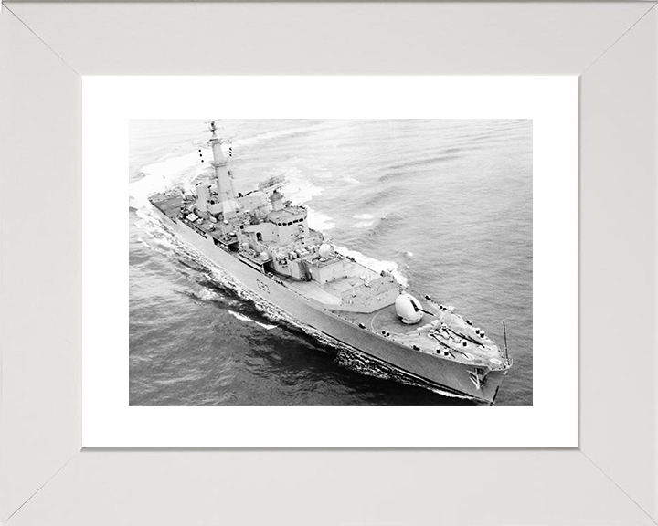 HMS Bristol (D23) Royal Navy Type 82 Destroyer Turning to Port Photo Print Wall Art Naval Decor Posters, Prints, & Visual Artwork Hampshire Prints 10 x 8 White Frame Yes