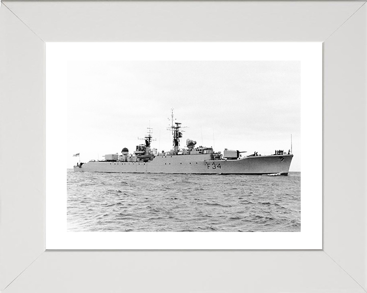 HMS Puma (F34) Photo Print - at sea 1958 - Royal Navy Leopard Class Frigate Hampshire Prints 10 x 8 White Frame Yes