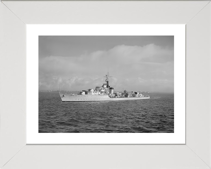 HMS Zephyr (R19) Photo Print - Spithead 1952 - Royal Navy Z Class Destroyer Hampshire Prints 10 x 8 White Frame Yes