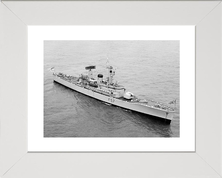 HMS Andromeda (F57) Royal Navy Leander Class Frigate High Starboard Bow View Photo Print Wall Art Decor Posters, Prints, & Visual Artwork Hampshire Prints 10 x 8 White Frame Yes