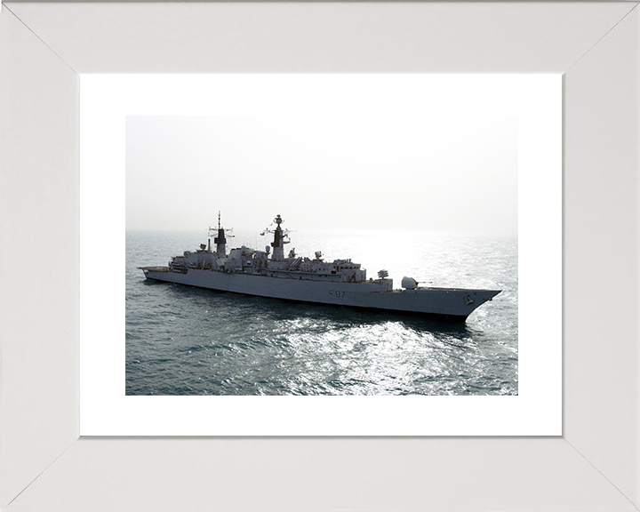 HMS Chatham (F87) Royal Navy Type 22 Frigate At Sunset Photo Print Wall Art Decor Posters, Prints, & Visual Artwork Hampshire Prints 10 x 8 White Frame Yes