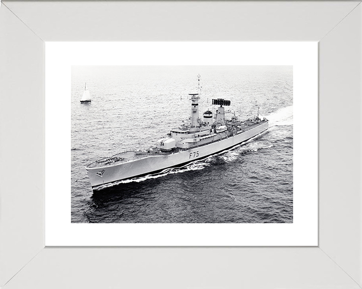 HMS Charybdis (F75) Royal Navy Leander Class Frigate High Port Bow View Photo Print Wall Art Decor Posters, Prints, & Visual Artwork Hampshire Prints 10 x 8 White Frame Yes