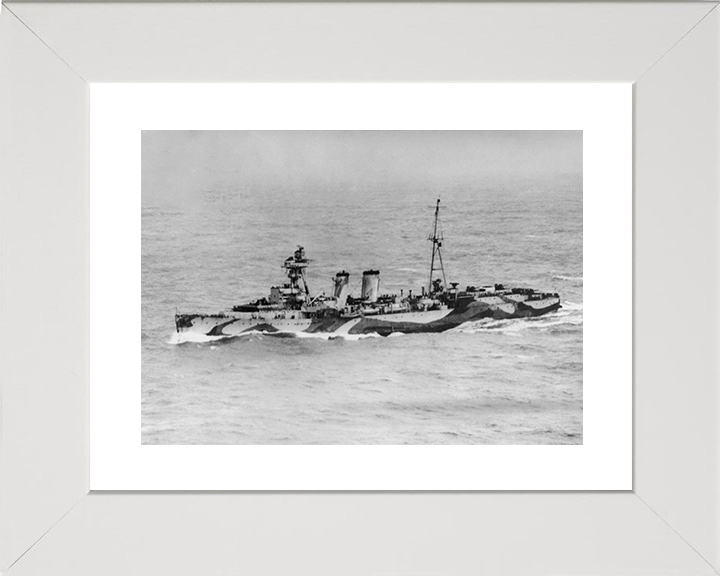 HMS Adventure (M23) Royal Navy Cruiser Photo Print Port View Warship Wall Art Posters, Prints, & Visual Artwork Hampshire Prints 10 x 8 White Frame Yes