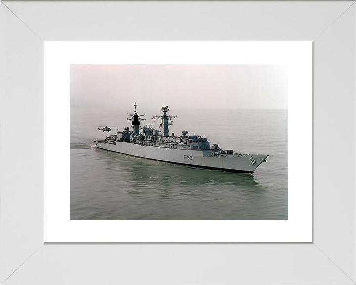 HMS Beaver (F93) Royal Navy Type 22 Frigate With Lynx Helicopter Photo Print Wall Art Decor Posters, Prints, & Visual Artwork Hampshire Prints 10 x 8 White Frame Yes