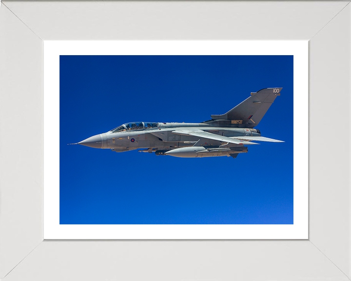 RAF Tornado GR4 in flight Photo Print - Royal Air Force Aircraft Hampshire Prints 10 x 8 White Frame Yes