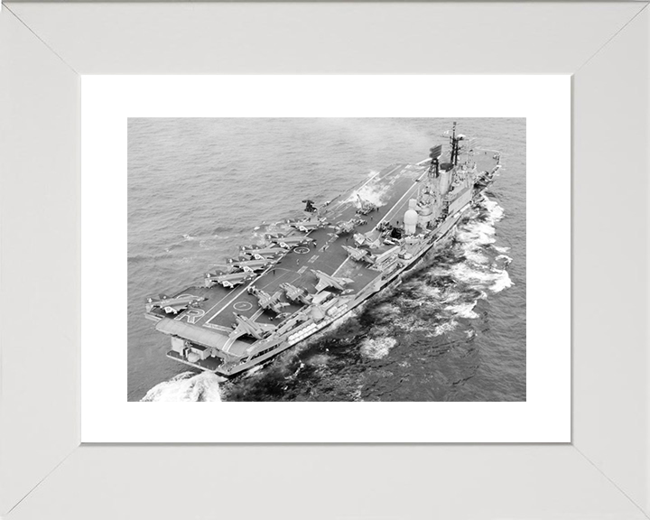 HMS Ark Royal (R09) Royal Navy Audacious Class Aircraft Carrier Flight Deck View Photo Print Wall Art Decor Posters, Prints, & Visual Artwork Hampshire Prints 10 x 8 White Frame Yes