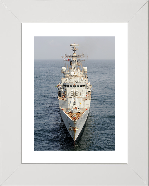 HMS Cumberland (F85) Royal Navy Type 22 Frigate High Bow View Photo Print Wall Art Decor Posters, Prints, & Visual Artwork Hampshire Prints 10 x 8 White Frame Yes