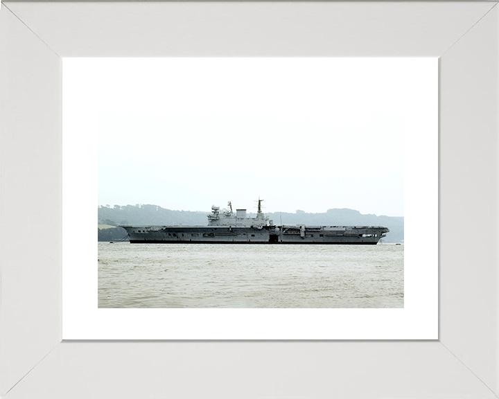HMS Eagle (R05) Royal Navy Audacious Class Aircraft Carrier Port Beam Photo Print Wall Art Decor Posters, Prints, & Visual Artwork Hampshire Prints 10 x 8 White Frame Yes