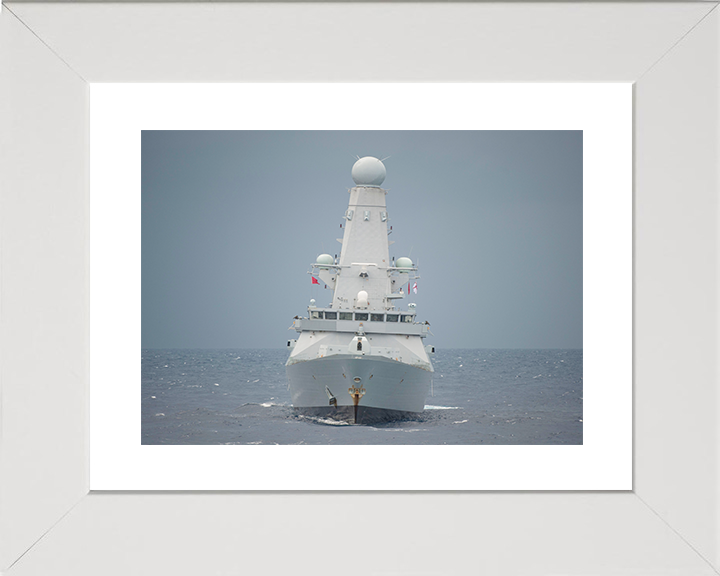 HMS Dauntless (D33) Royal Navy Type 45 Destroyer Bow View 2012 Photo Print Wall Art Decor Posters, Prints, & Visual Artwork Hampshire Prints 10 x 8 White Frame Yes