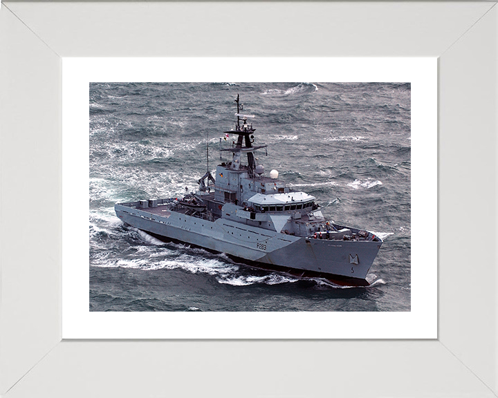 HMS Mersey (P283) Photo Print - At Sea 2004 - Royal Navy River Class Patrol Vessel Hampshire Prints 10 x 8 White Frame Yes