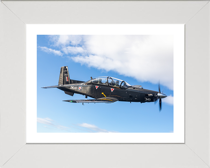 RAF Texan Aircraft in flight Photo Print - Royal Air Force Aircraft Hampshire Prints 10 x 8 White Frame Yes