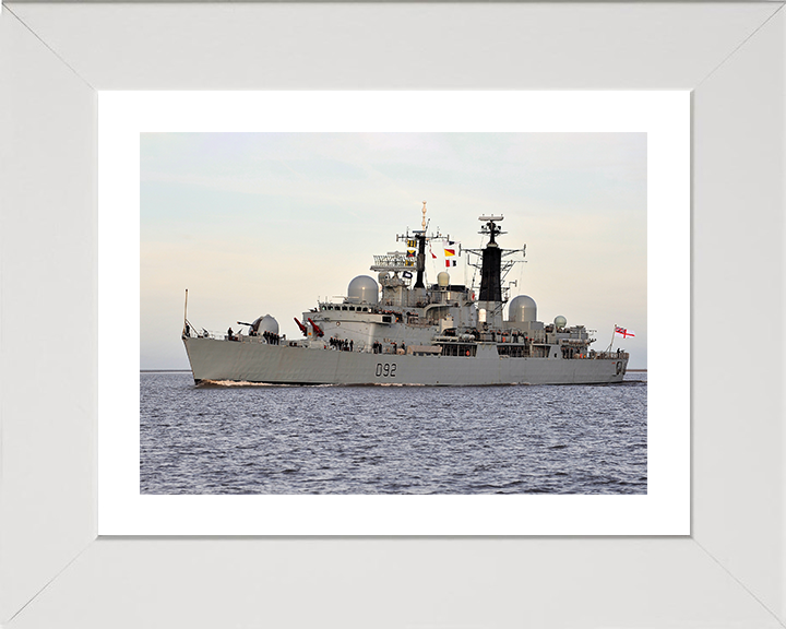 HMS Liverpool (D92) Photo Print - Entering Liverpool 2011 - Royal Navy Type 42 Destroyer Posters, Prints, & Visual Artwork Hampshire Prints 10 x 8 White Frame Yes