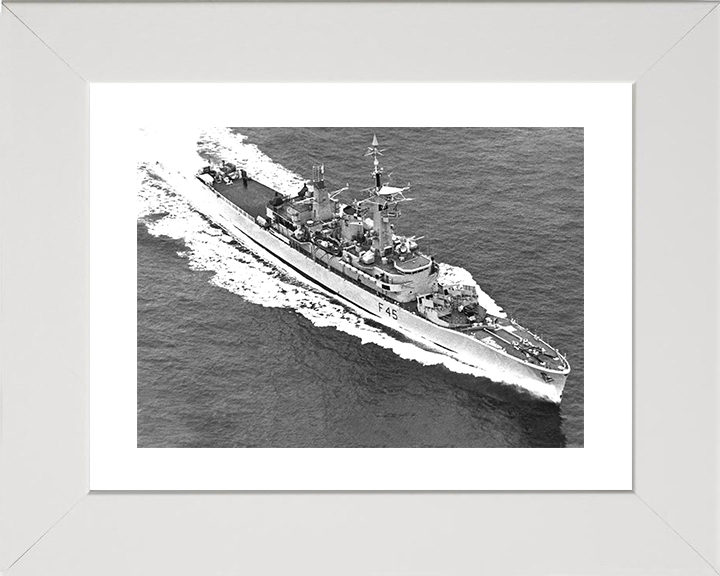 HMS Minerva (F45) Photo Print - at sea - Royal Navy Leander Class Frigate Posters, Prints, & Visual Artwork Hampshire Prints 10 x 8 White Frame Yes
