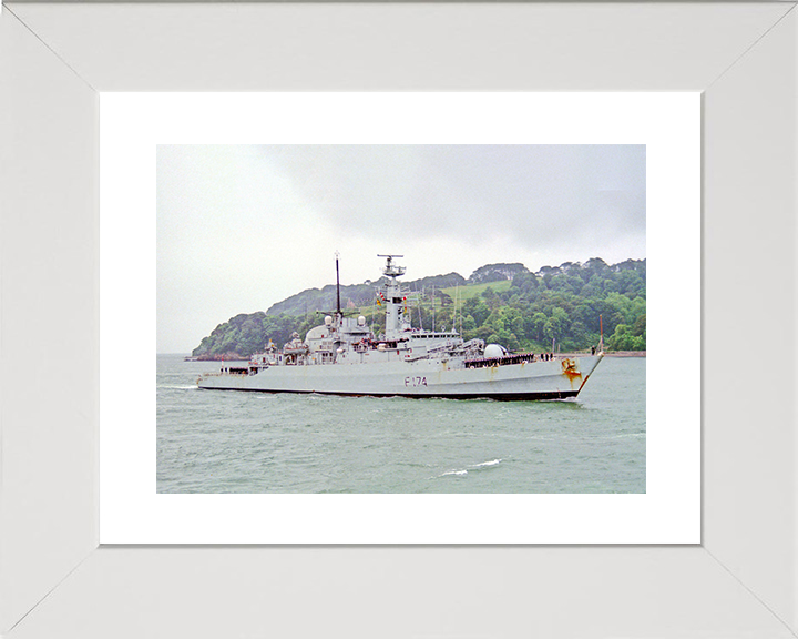HMS Alacrity (F174) Royal Navy Type 21 Frigate Plymouth Sound Photo Print Wall Art Naval Decor Posters, Prints, & Visual Artwork Hampshire Prints 10 x 8 White Frame Yes