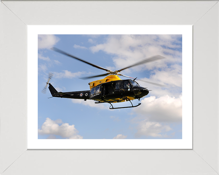 Army Air Corp Griffin Helicopter in Flight Photo Print - British Army Hampshire Prints 10 x 8 White Frame Yes