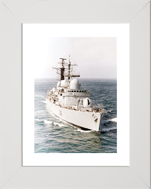 HMS Birmingham (D86) Royal Navy Type 42 Destroyer Underway Photo Print Wall Art Decor Posters, Prints, & Visual Artwork Hampshire Prints 10 x 8 White Frame Yes