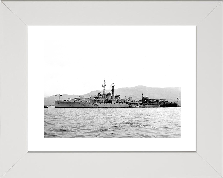 HMS Alacrity (U60) Royal Navy Black Swan Class Sloop Warship Port View Photo Print Wall Art Posters, Prints, & Visual Artwork Hampshire Prints 10 x 8 White Frame Yes