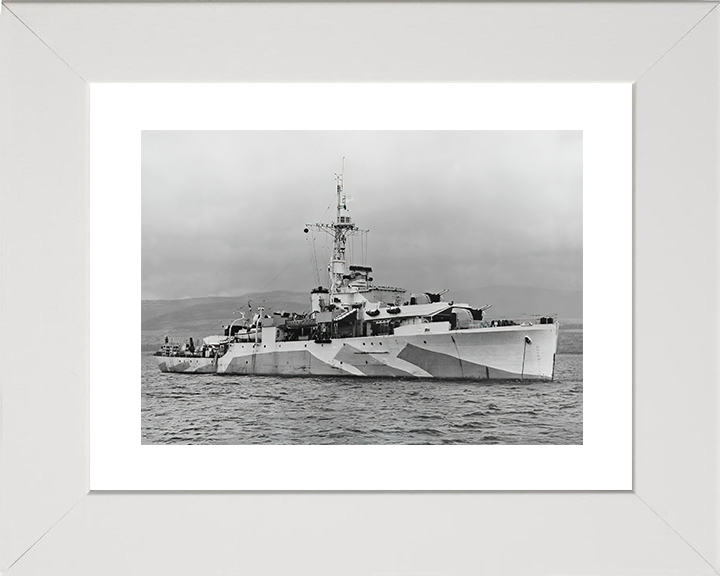 HMS Amethyst (F116) Royal Navy Black Swan Class Sloop Warship Starboard View Photo Print Wall Art Decor Posters, Prints, & Visual Artwork Hampshire Prints 10 x 8 White Frame Yes