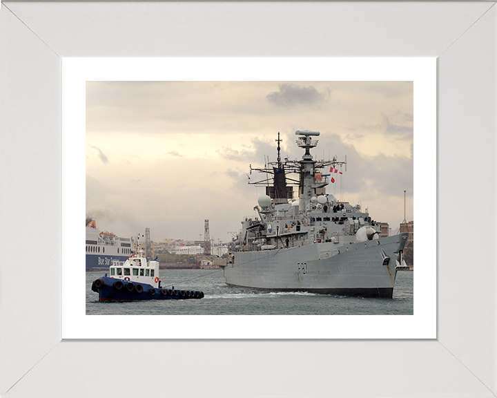 HMS Chatham (F87) Photo Print - Leaving Piraeus 2010 - Royal Navy Type 22 Frigate Posters, Prints, & Visual Artwork Hampshire Prints 10 x 8 White Frame Yes