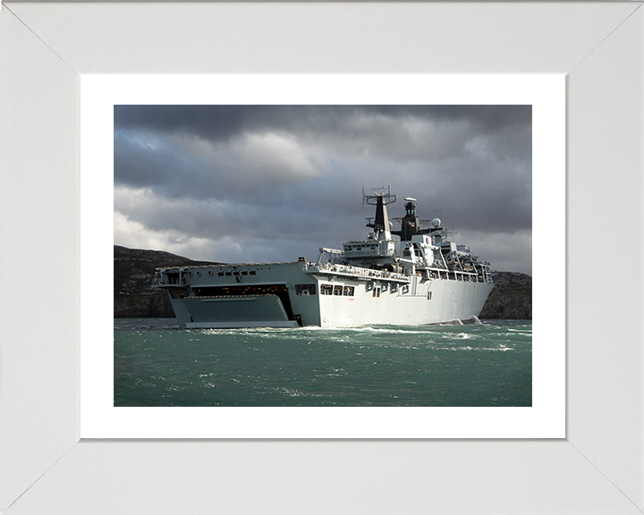 HMS Bulwark (L15) Photo Print - EX Joint Warrior 2008 - Royal Navy Albion Class Amphibious Ship Posters, Prints, & Visual Artwork Hampshire Prints 10 x 8 White Frame Yes