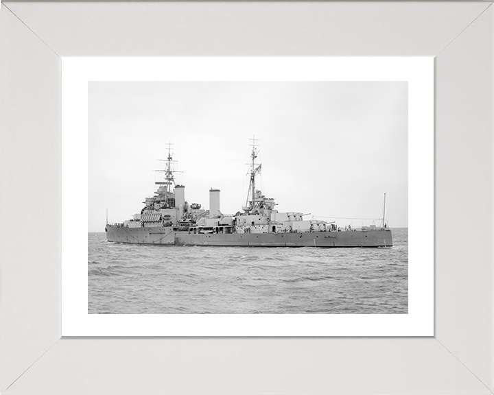 HMS Gambia (48) Photo Print - At Sea - Royal Navy Fiji Class Light Cruiser Hampshire Prints 10 x 8 White Frame Yes