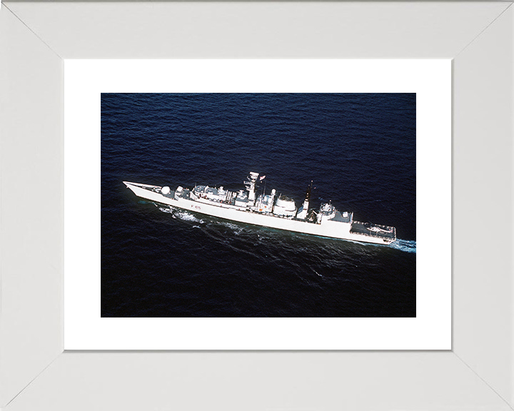 HMS Cumberland (F85) Royal Navy Type 22 Frigate From the Air Photo Print Wall Art Decor Posters, Prints, & Visual Artwork Hampshire Prints 10 x 8 White Frame Yes