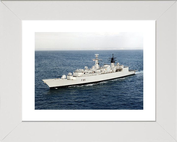 HMS Cumberland (F85) Royal Navy Type 22 Frigate High Port Side View Photo Print Wall Art Decor Posters, Prints, & Visual Artwork Hampshire Prints 10 x 8 White Frame Yes