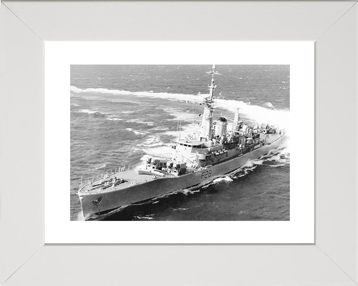 HMS Cleopatra (F28) Royal Navy Leander Class Frigate Starboard Turn Photo Print Wall Art Decor Posters, Prints, & Visual Artwork Hampshire Prints 10 x 8 White Frame Yes