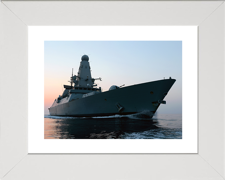 HMS Dragon (D35) Royal Navy Type 45 Destroyer Operation Kipion 2013 Photo Print Wall Art Decor Posters, Prints, & Visual Artwork Hampshire Prints 10 x 8 White Frame Yes