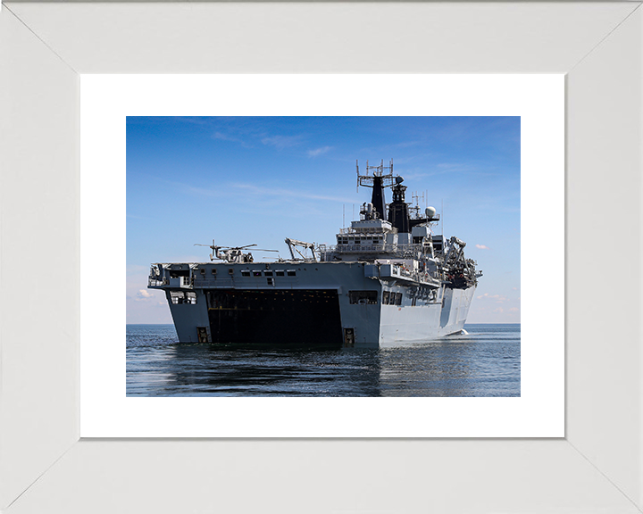 HMS Albion (L14) Royal Navy Albion Class Amphibious Ship Well Deck View Photo Print Wall Art Naval Decor Posters, Prints, & Visual Artwork Hampshire Prints 10 x 8 White Frame Yes