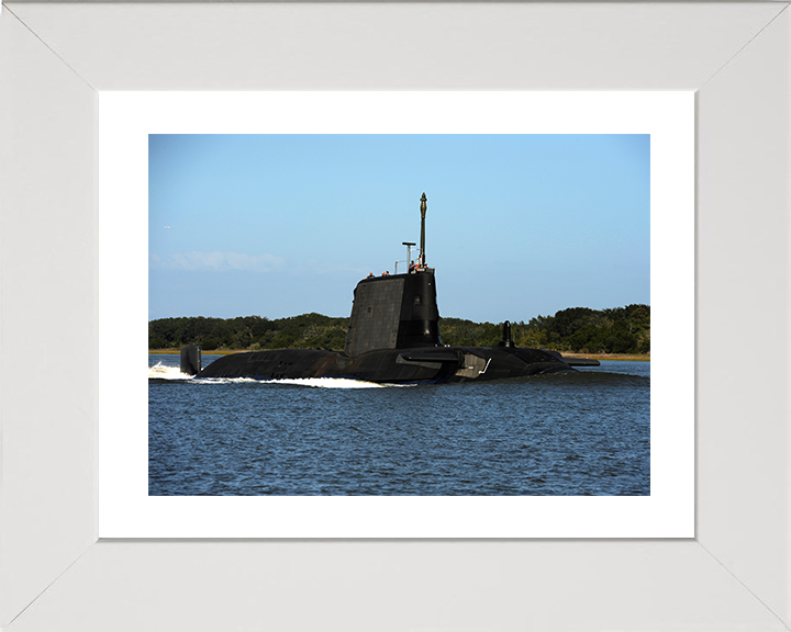 HMS Astute (S119) Photo Print - Kings Bay 2011 - Royal Navy Astute Class Submarine Hampshire Prints 10 x 8 White Frame Yes