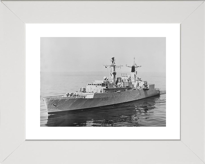 HMS Brilliant (F90) Royal Navy Type 22 Frigate On Calm Sea Photo Print Wall Art Decor Posters, Prints, & Visual Artwork Hampshire Prints 10 x 8 White Frame Yes