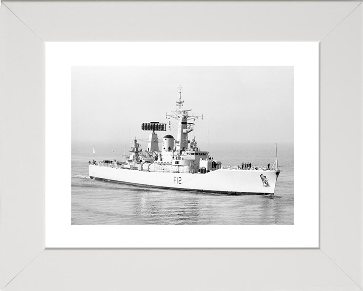 HMS Achilles (F12) Royal Navy Leander Class Frigate Photo Print Entering Harbour Warship Wall Art Posters, Prints, & Visual Artwork Hampshire Prints 10 x 8 White Frame Yes