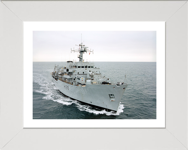 HMS Herald (H138) Photo Print - Port Side View At Sea - Royal Navy Hecla Class Survey Vessel