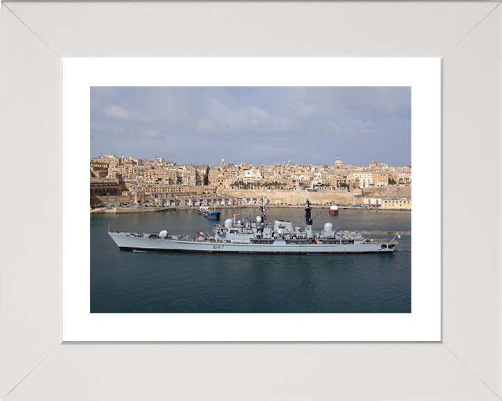 HMS Edinburgh (D97) Photo Print - Valletta 2008 - Royal Navy Type 42 Destroyer Posters, Prints, & Visual Artwork Hampshire Prints 10 x 8 White Frame Yes