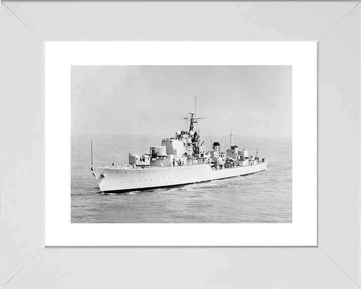 HMS Diamond (D35) Royal Navy Daring Class Destroyer Starboard Bow View Photo Print Wall Art Decor Posters, Prints, & Visual Artwork Hampshire Prints 10 x 8 White Frame Yes