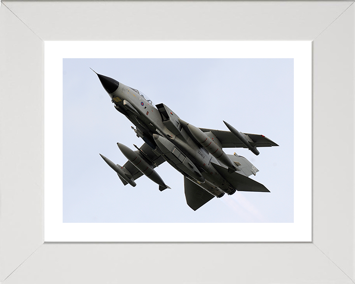 RAF Tornado GR4 Jet During Takeoff Photo Print - Royal Air Force Aircraft Posters, Prints, & Visual Artwork Hampshire Prints 10 x 8 White Frame Yes