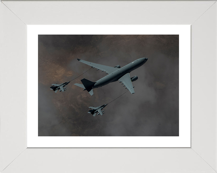 RAF Voyager KC2 Refuelling Tornado GR4 Jets Photo Print - Royal Air Force Aircraft Hampshire Prints 10 x 8 White Frame Yes