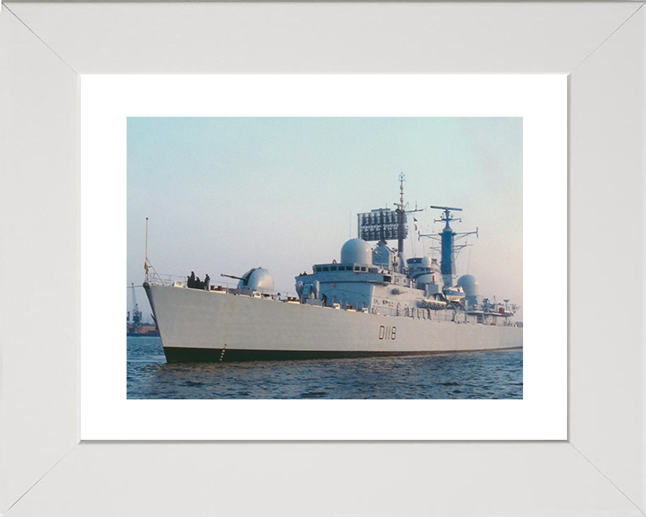 HMS Coventry (D118) Royal Navy Type 42 Destroyer Port Side View Photo Print Wall Art Decor Posters, Prints, & Visual Artwork Hampshire Prints 10 x 8 White Frame Yes